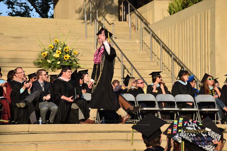 People enjoying commencement activities