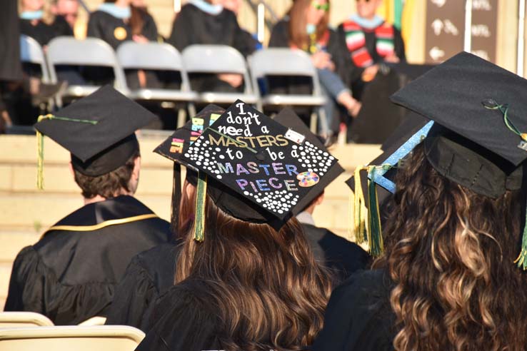 People enjoying commencement activities