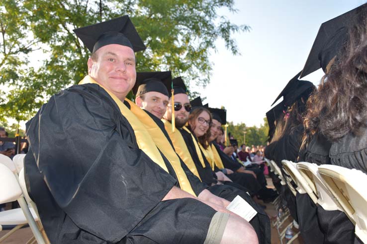 People enjoying commencement activities