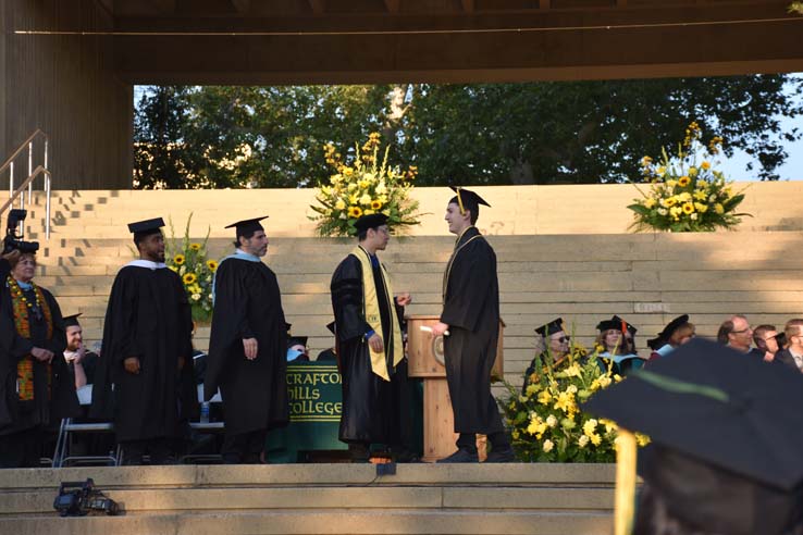 People enjoying commencement activities