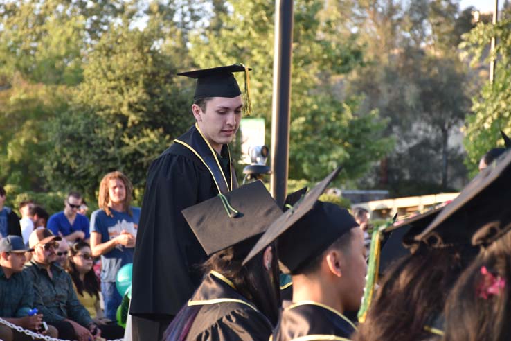 People enjoying commencement activities