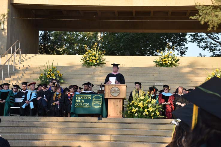 People enjoying commencement activities