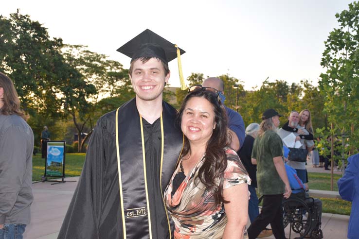 People enjoying commencement activities