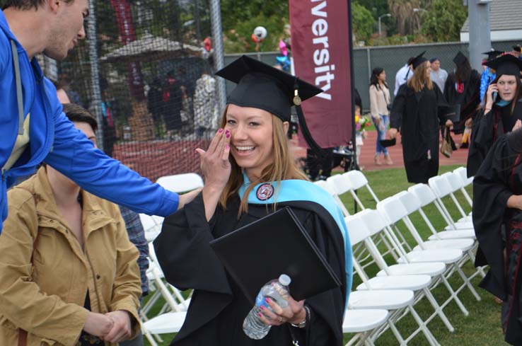 People enjoying commencement