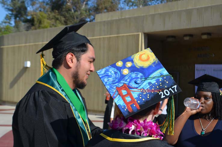 People enjoying commencement