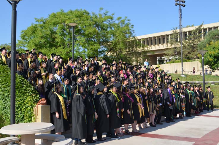 People enjoying commencement