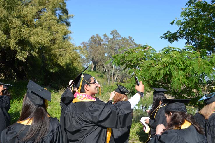 People enjoying commencement