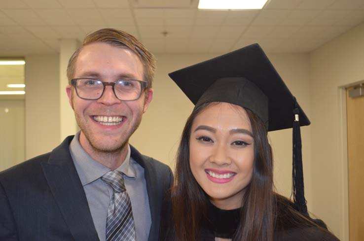 People enjoying commencement