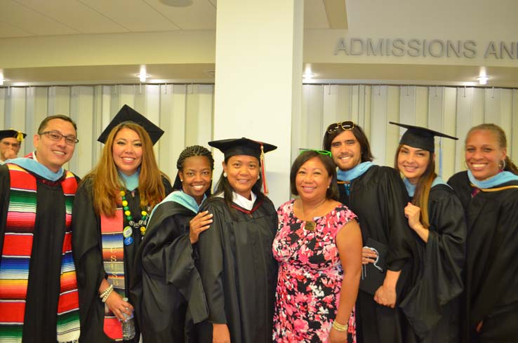 People enjoying commencement