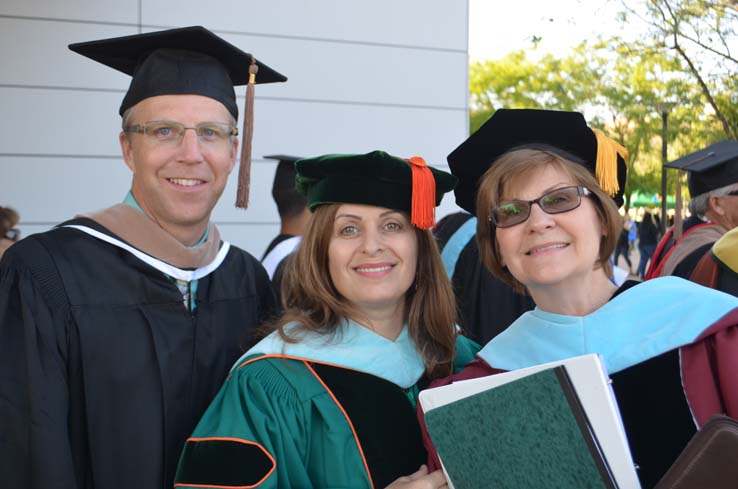 People enjoying commencement