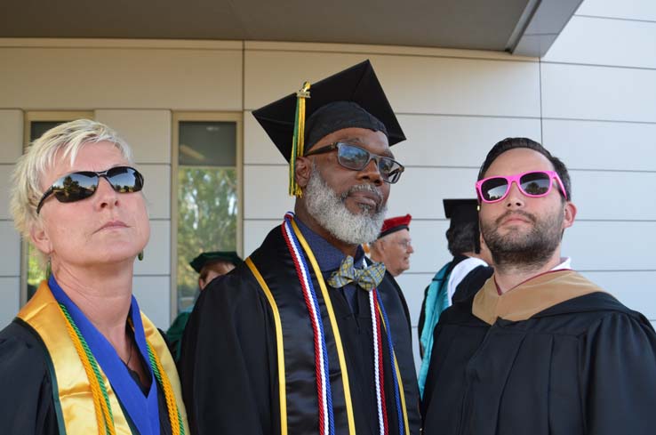 People enjoying commencement