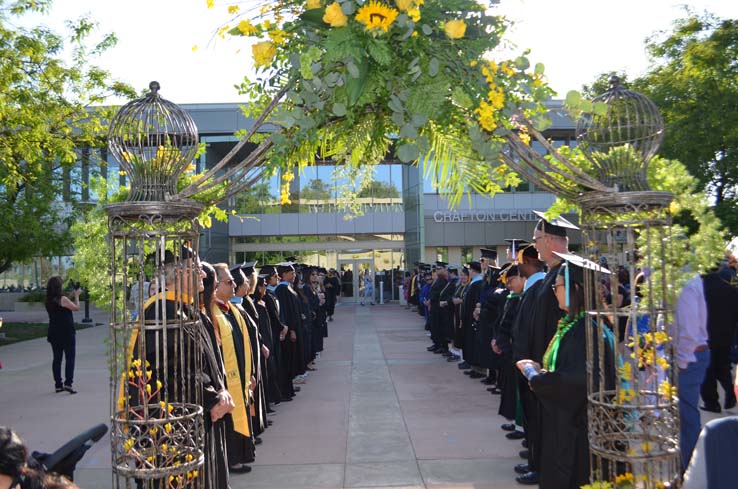 People enjoying commencement