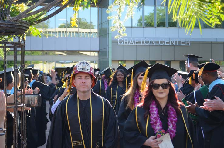 People enjoying commencement