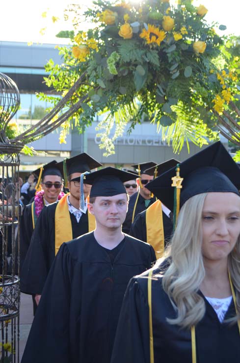 People enjoying commencement