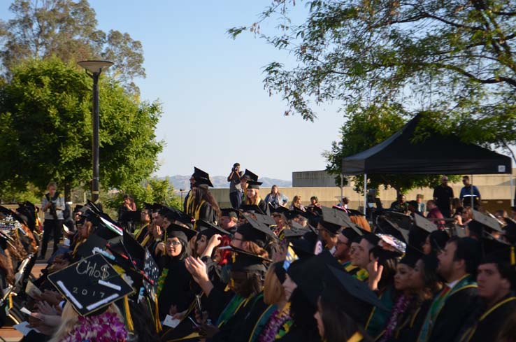 People enjoying commencement