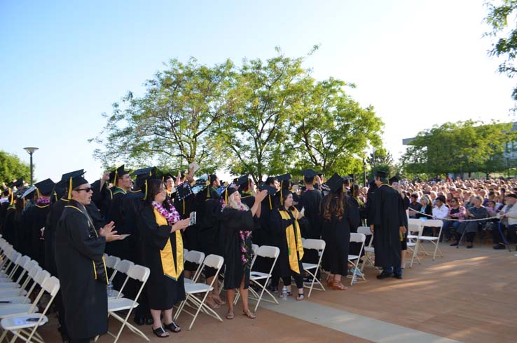 People enjoying commencement