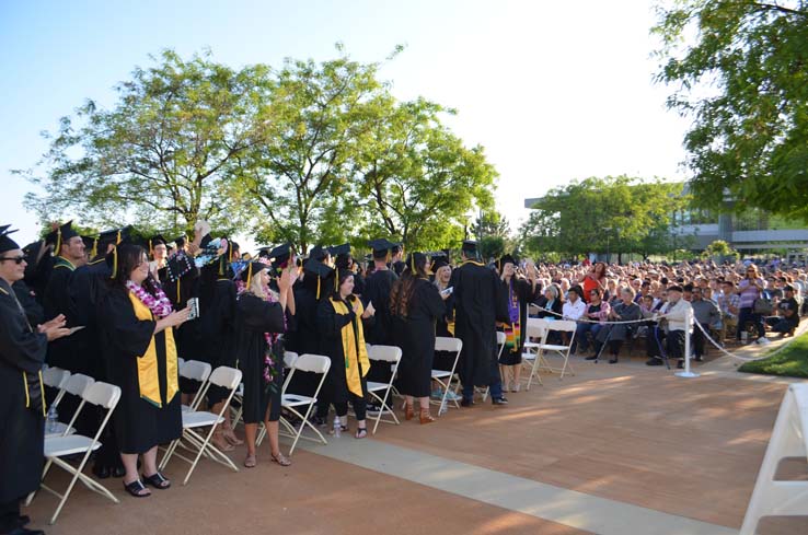 People enjoying commencement