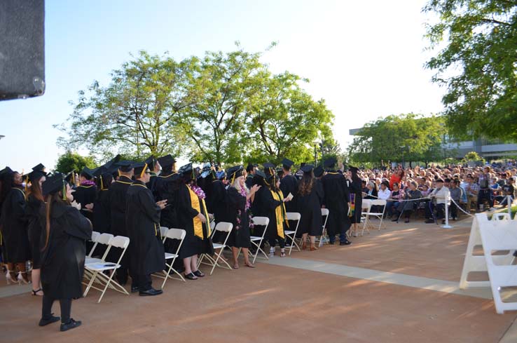 People enjoying commencement