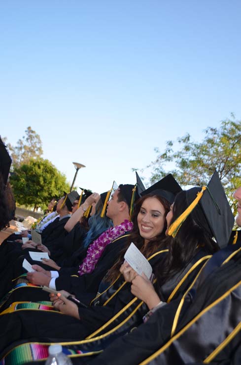 People enjoying commencement