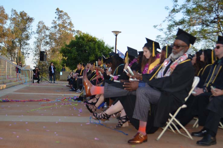 People enjoying commencement