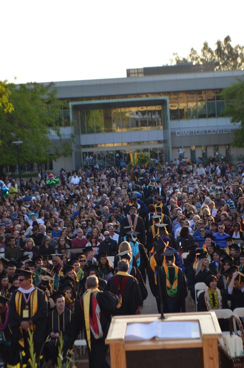 People enjoying commencement