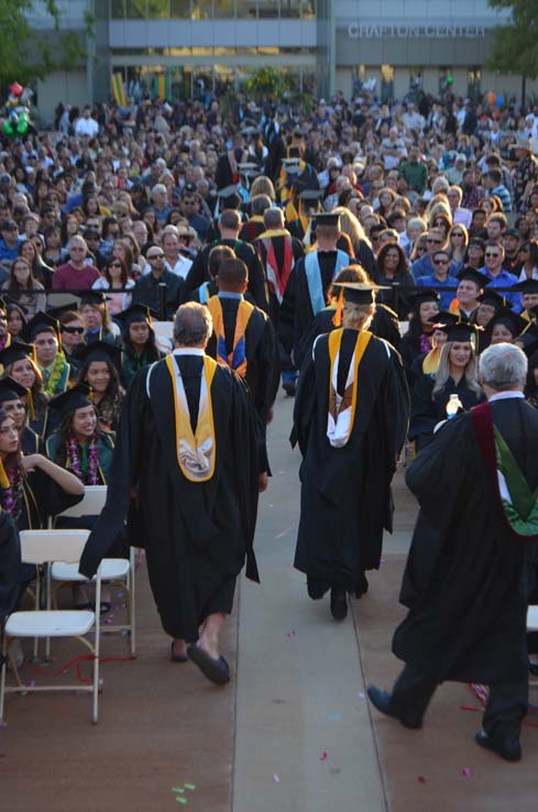 People enjoying commencement