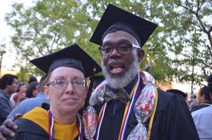 People enjoying commencement