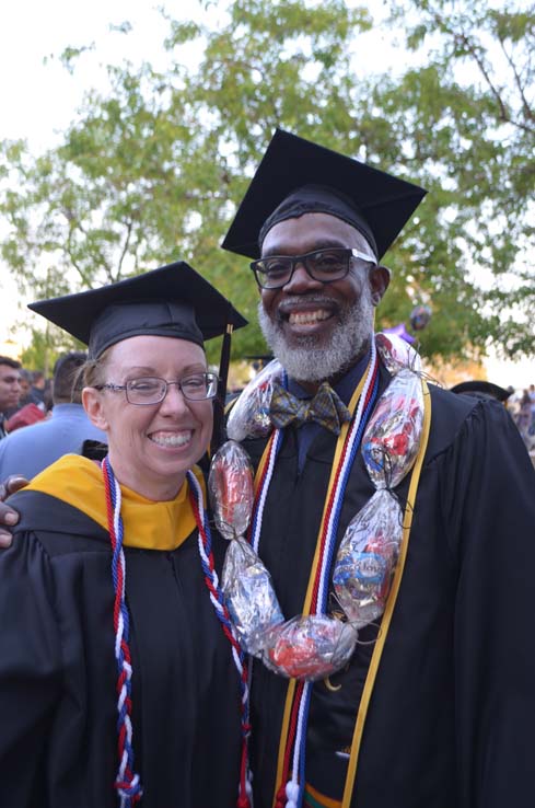 People enjoying commencement