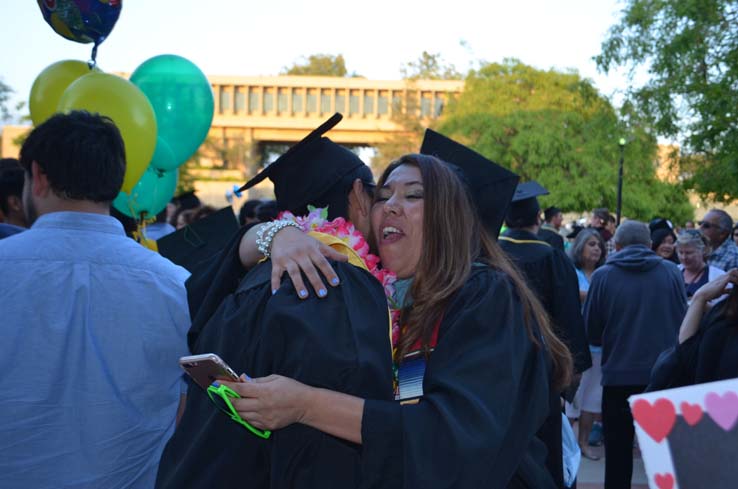 People enjoying commencement