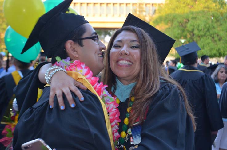 People enjoying commencement