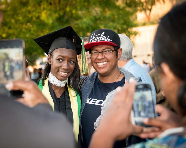 Students enjoying commencement