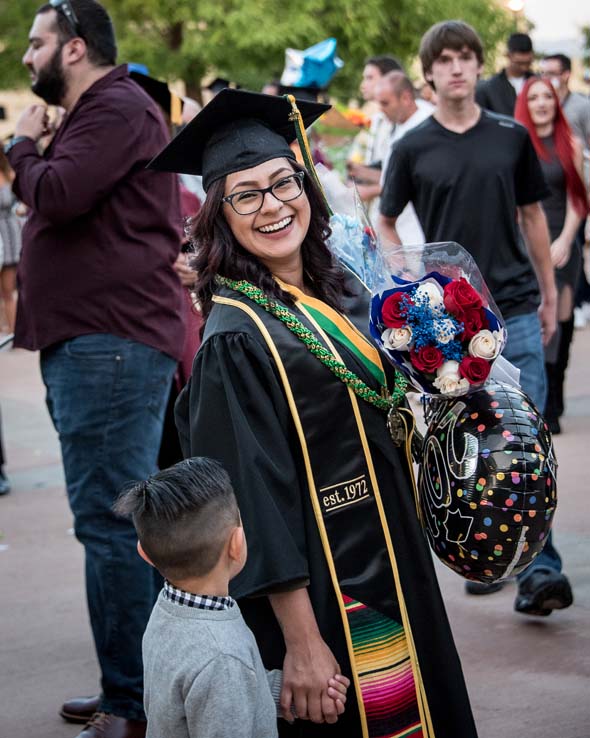 Students enjoying commencement