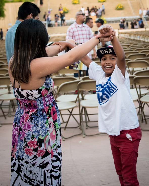 Students enjoying commencement