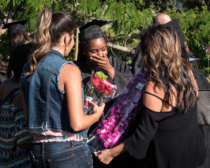 Students enjoying commencement