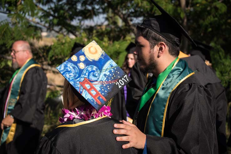 Students enjoying commencement