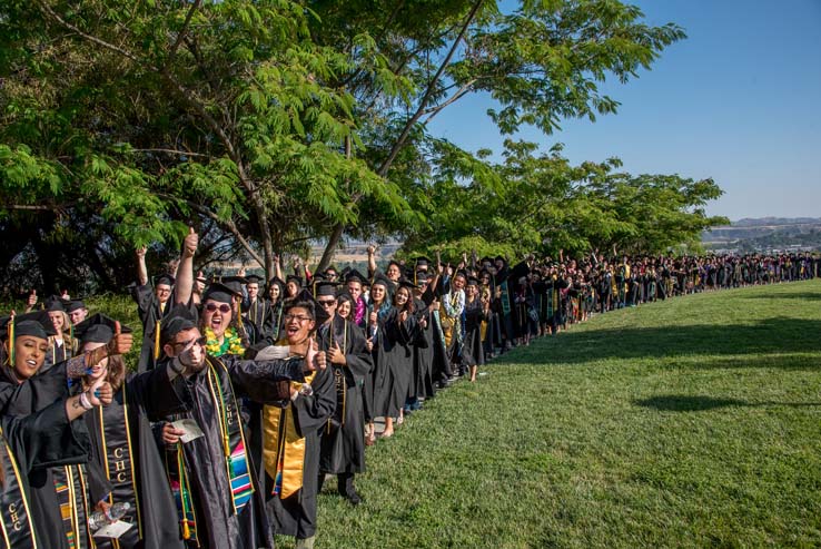 Students enjoying commencement