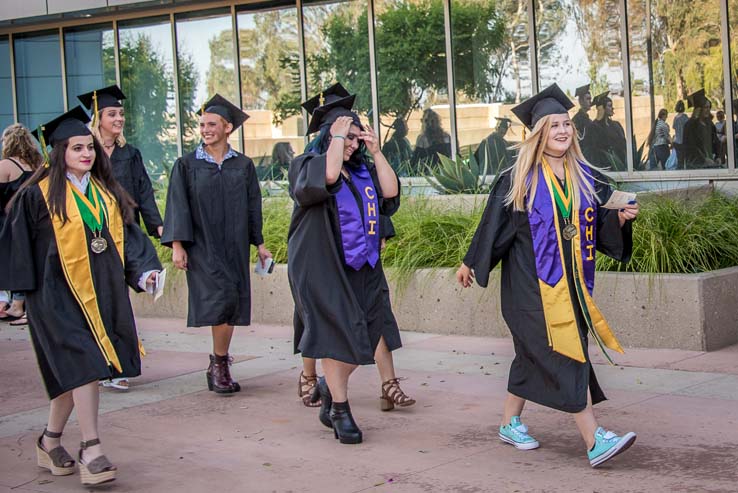 Students enjoying commencement