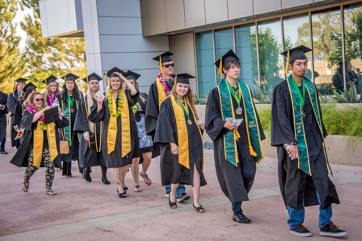 Students enjoying commencement