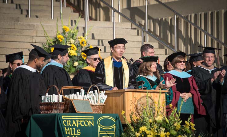 Students enjoying commencement