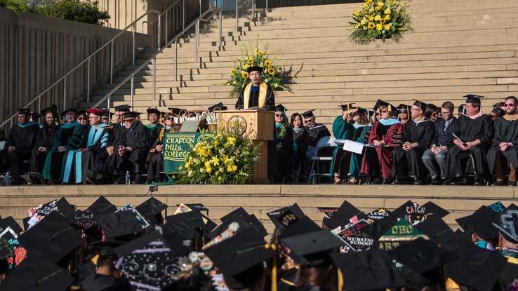 Students enjoying commencement