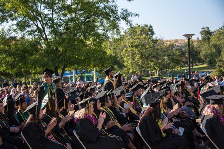 Students enjoying commencement