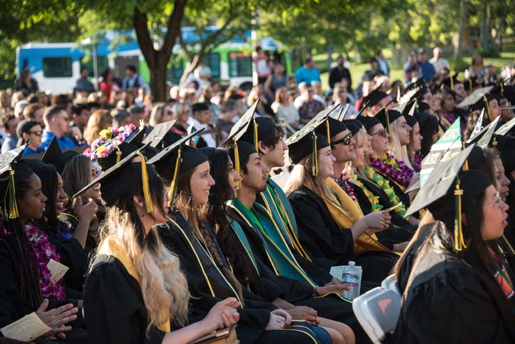 Students enjoying commencement