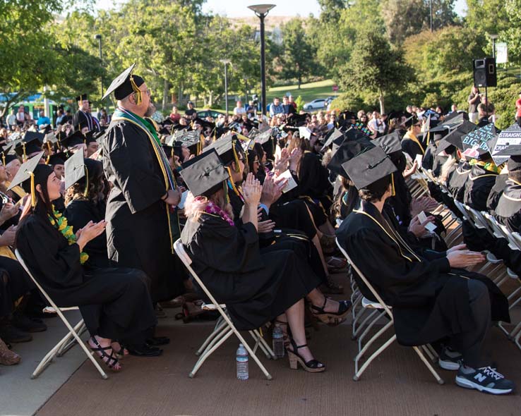 Students enjoying commencement