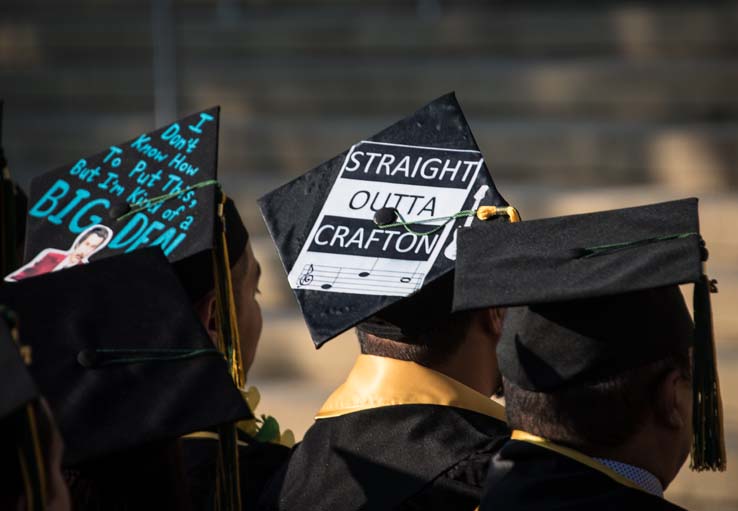 Students enjoying commencement