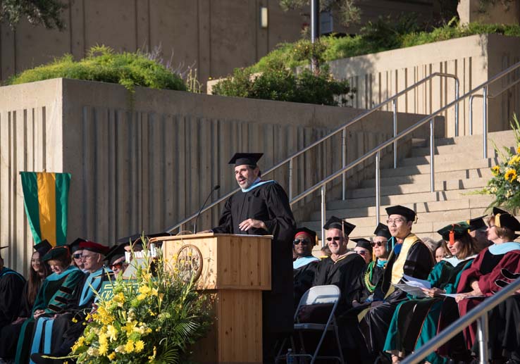 Students enjoying commencement