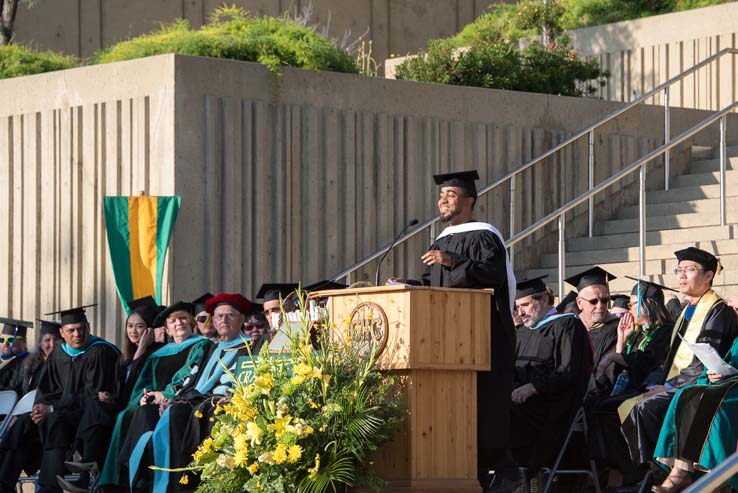 Students enjoying commencement