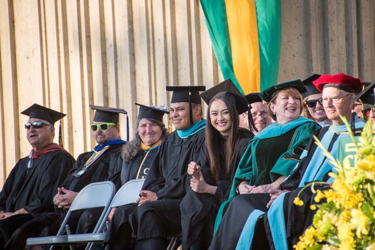 Students enjoying commencement