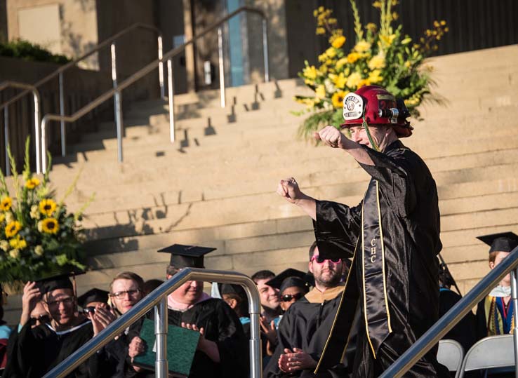 Students enjoying commencement