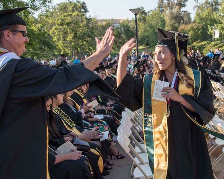 Students enjoying commencement