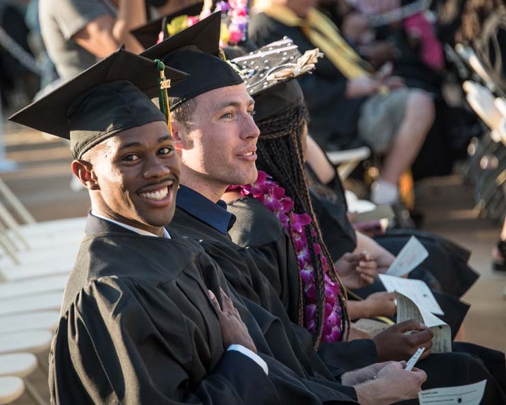 Students enjoying commencement